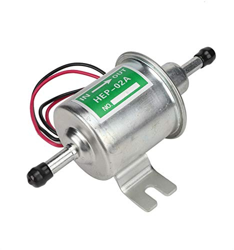 Pompa del carburante, pompa del carburante elettrica, pompa del carburante elettrica universale per barche da 24V Filtro in linea Benzina Diesel di ricambio adatta per automobili(D'argento)