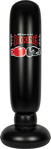 Get & Go Boxsack Standboxsack Sportgerät freistehend aufblasbar 160 cm Schwarz PVC Erwachsener Kickboxen