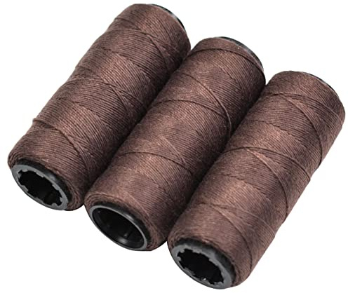 3 Rollen Nähgarn Webfäden für Herstellen von Perücken Handnähen Haarschuss DIY (Braun)