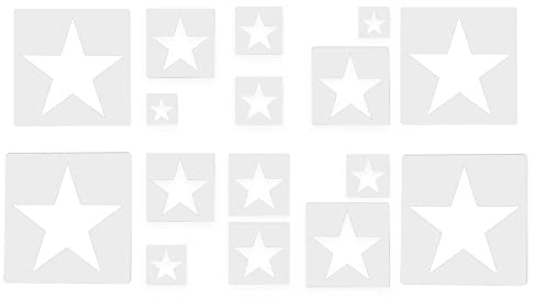 SAVITA - Plantilla de estrella de 5 patillas de plástico reutilizable, plantilla de 5 puntas, plantilla de plástico duro, para pintura en pared, ventana, decoración del hogar, bricolaje