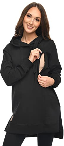 MijaCulture mammamode 2-i-1 amningströja och mammatröja, amningströja Aurelia M011, svart, L-XL