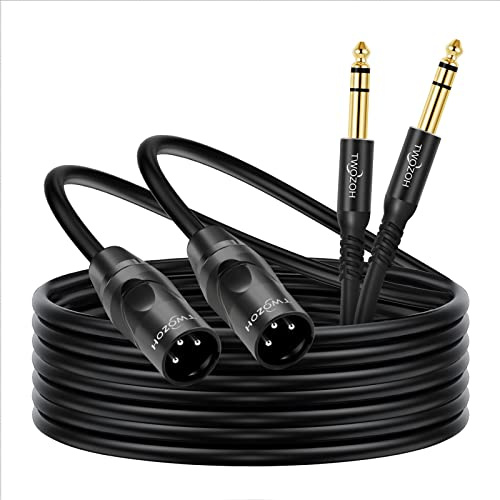 Twozoh XLR auf Klinke 6,3 3M 2 Stück, XLR Stecker auf TRS 6,35 mm Stereo Gitarrenkabel (Profesional/Hifi)
