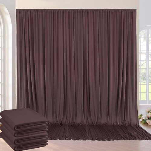 Nssonben Rideau de toile fond infroissable pour les fêtes - 4 panneaux de 1,5 x 3 m en polyester soyeux pour ours en peluche, abeille, anniversaire, fête de bébé, photographie de mariage - 6,1 x 3 m
