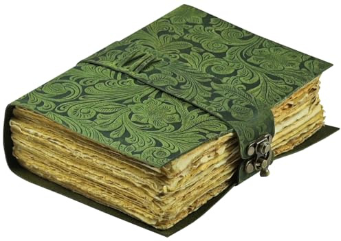 Saify hantverk läderdagbok – antik handgjord Deckle Edge vintage pappersbunden anteckningsbok – bok om skuggor – skissbok – ritningsdagbok – utmärkt gåva (20 x 15 cm)