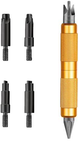 BEYEE Case Prep Multi-tool, Fits Case.17-.45 Caliber, Case Chamfer Deburring Hand Tools for Reloading, Primer Pocket Cleaners Reamers for Removing Crimps (Orange)