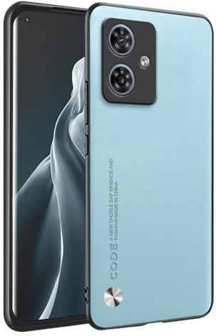 HONLEN Funda para Motorola Moto g54 / Motorola Moto g54 Power (6.5 Inches) Carcasa de Negocios Respaldo de Cuero Azul Claro