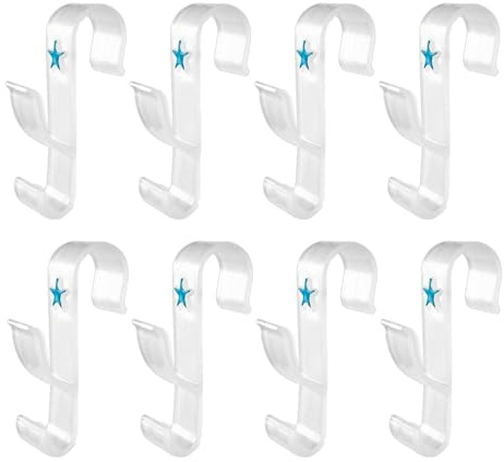 Ganci per Termoarredo Bagno Appendino per Termoarredo Ganci per Scaldasalviette Bagno Appendini Design Italiano con decoro a stella (8 pezzi, Bianco trasparente)