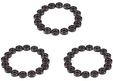 Xptieeck 48 Stück Keramik 608 Kugellager 8X22X7mm ABEC-11 Hybrid 6 Weiß ZrO2 Kugeln Skateboard Lager Skating Inline Roller