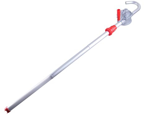 SUKITMISO Fasspumpe Ölfasspumpe Kurbelpumpe Aluminiumlegierung Handpumpe Ölfasspumpe mit Drehhandkurbel und Spleißbare Pumpe für Kanister Benzin Diesel Kraftstoff Garage Handfass Heizölpumpe