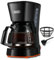 Gevi 5 Tassen Filter Kaffeemaschine, für bis zu frischen Kaffee, herausnehmbarer Filter, Anti-Tropf-Funktion, Kaffeekanne aus Glas, Auto-Off, schwarz