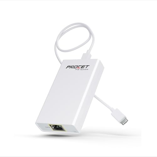 Convertisseur Gigabit PoE vers USB C pour smartphone/tablette, adaptateur USB-C vers Ethernet avec charge 60 W, alimentation et données 2 en 1 port RJ45 vers adaptateur de type C, 10/100/1000 Mbps