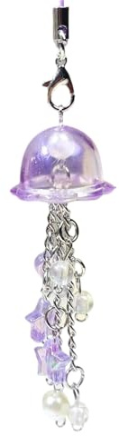 Meiliyizu Quallen-Anhänger, Handy-Charm, modischer Quallen-Handy-Charm, stilvolles Handy-Schlüsselband, stilvolles Schlüsselanhänger-Zubehör für Handys, Schlüssel und Kopfhörer