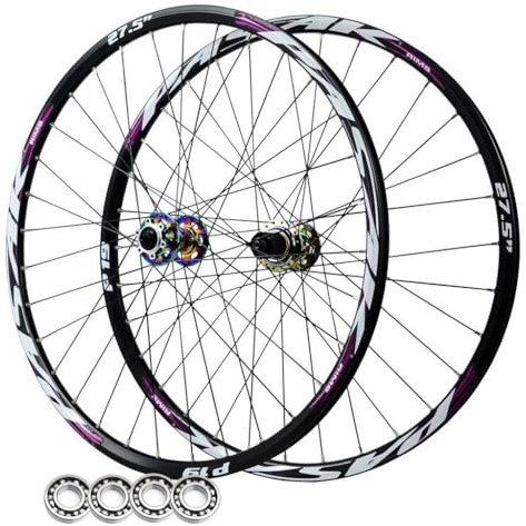 LPYDWZ MTB Fahrrad Radsatz Aluminiumlegierung 26/27,5/29 Zoll, Doppelwand Steckachse 142MM Scheibenbremse 4 Abgedichtete Lager Vorder Und Hinterfelge for 7-12 Gänge(15 * 100mm/12 * 142mm,26 ER)
