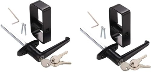 QZATACAEN Schuppentürschloss L-Griff-Schloss-Kit Gleichschließende Schlüssel und Schrauben, 114 mm / 4,5 Zoll Stiel Scheunen-Spielhaus & Hühnerstalltürschloss 2-Sets