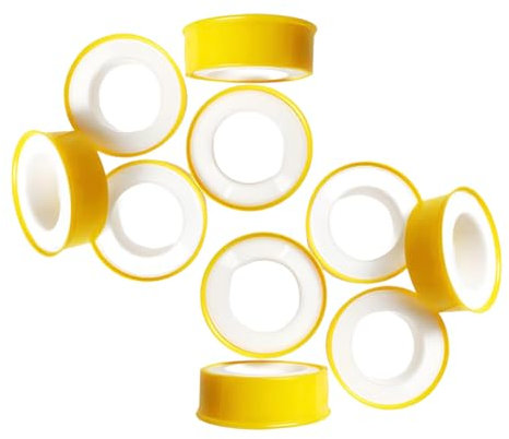 10 PCS Nastro in Teflon DVGW per Gas e Acqua, Nastro Sigillante PTFE di Qualità per Impianti Idraulici e Riscaldamento, Resistente, Riutilizzabile e Conforme alle Normative di Sicurezza