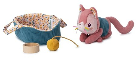 LILLIPUTIENS Jeanne Katten Och Hennes Korg Med Avtagbar Jacka, Skål Och Ullnystan - Maskintvättbar