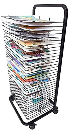 WQZzjm Mobiler Kunst-Trockenständer, Kinder-Zeichnungs-Trockenständer, sehr gut geeignet für Künstler-Leinwand, Papier, Drucke, platzsparende Regale, 25 Regale (Größe: 25 Schichten) (25 Schichten)