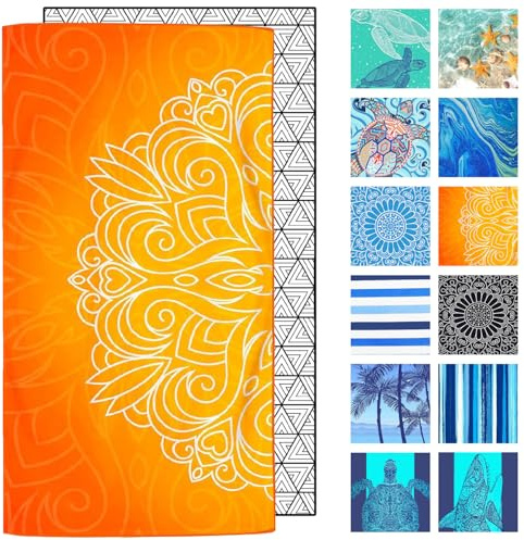 Hoqque Telo Mare Microfibra Asciugamani Teli da Spiaggia Asciugamano Palestra Grande Antisabbia 180x80cm xxl Uomo Donna Accessori Beach Towel Leggero Grandi per Bagno Piscina Regalo Travel Regali