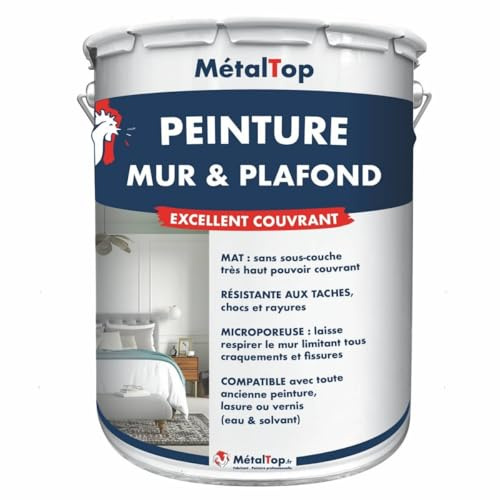 Metaltop - Peinture Mur Et Plafond - Vert mai - RAL 6017-1 L - Pour une rénovation complète de toutes les pièces, finitions soignées
