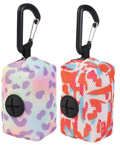 Dispenser per sacchetti per cacca di cane - Porta sacchetti per cacca con con cerniera | Dispenser portatile di sacchetti igienici per passeggiate, Pratico accessorio per i proprietari