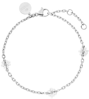 Purelei Zartes Armband mit Perlen-Blumen – Edelstahl in Gold, Silber & Roségold, verstellbar - Hautverträglich - Bracelet - Frauenarmband