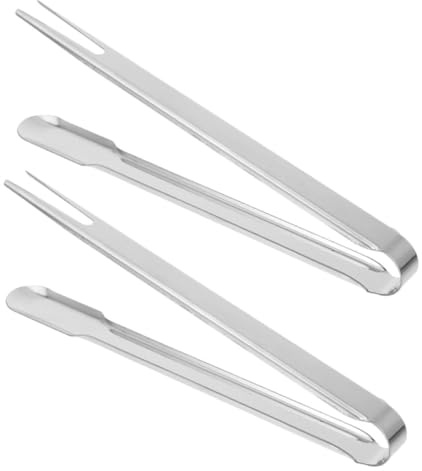 IMIKEYA 2pièces Pincettes De Cuisine Acier Inoxydable Pour Barbecue Cuisson Service Ramassage Aliments Pain Salade Grillades