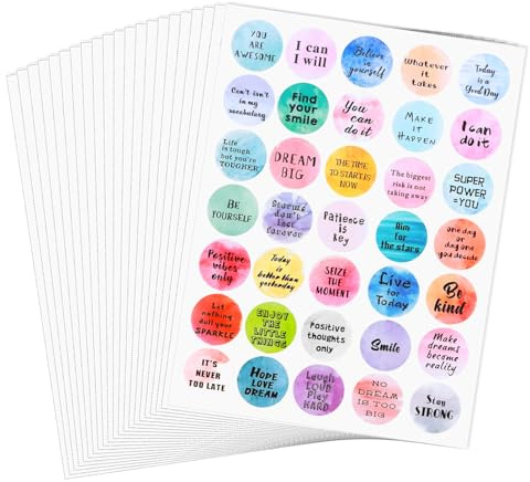 700 Stk Spüche Aufkleber Bunt,2.5cm Sticker mit Positiven Sprüchen Motivationssticker Mutmacher Sticker Motivationsaufkleber für Laptop Geschenk Umschlag Scrapbook