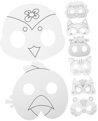 Milisten Diy Kartonmasken für Unbemalte Papiertaschen mit Wasserfarben für Kreative Bastelstunden und Maskenpartys für Kindergarten und Diy Projekte