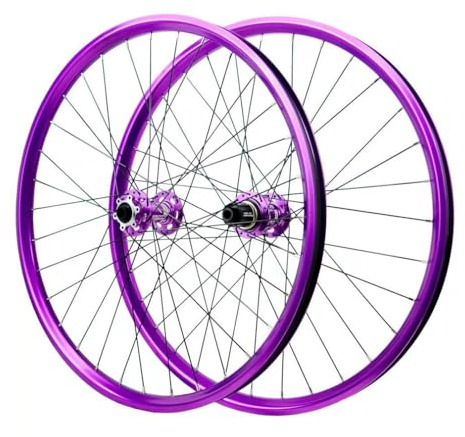 LSRRYD Steckachse Boost Laufrad Set 15 * 110/12 * 148mm Mountainbike Laufradsatz 26/27,5/29 Zoll Doppellagige Felge 7-12S Scheibenbremse Vorder- Und Hinterrad(29 Purple A,1 Pair)