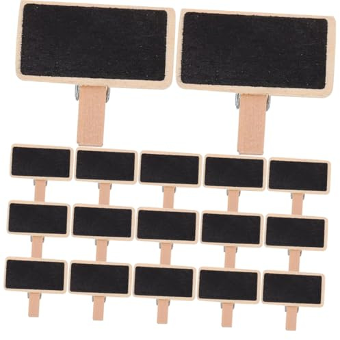 WEKADRIN 50 pièces Mini Tableau Ardoise Bois avec Pince Petits Panneaux Memo pour Jardin Buffet et Messages Supports Multifonctions pour Étiquettes et Notes