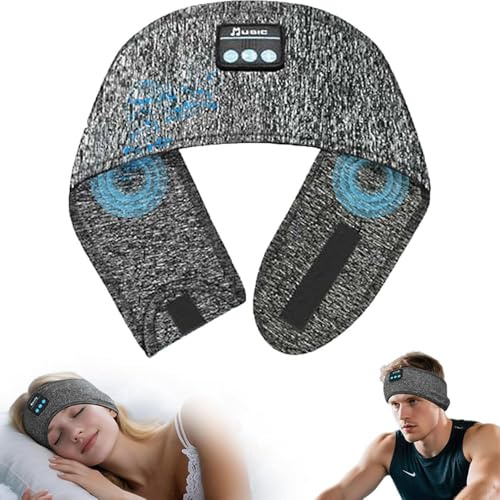 YiYunTE Stirnband Kopfhörer Bluetooth Schlafkopfhörer Seitenschläfer, Sleep Headphones Stirnband Musik Schlafmaske mit Schlaf Kopfhörer für Schlafen Sport Joggen Reise, Tech Gadgets für Männer Damen