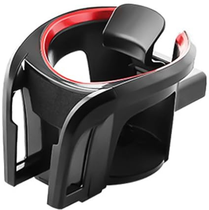 Alide Soporte para portavasos de coche, 2 en 1, ajustable, para smartphone, compatible con la mayoría de vehículos (negro y rojo)
