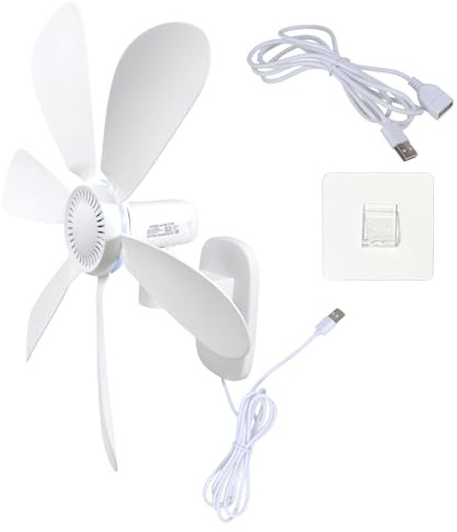 Rudiaoa 5 V USB-Wandventilator mit 100 cm langem USB-Kabel, platzsparendes Design, leiser Betrieb, für Schlafzimmer, Küche, Badezimmer, Wandventilator