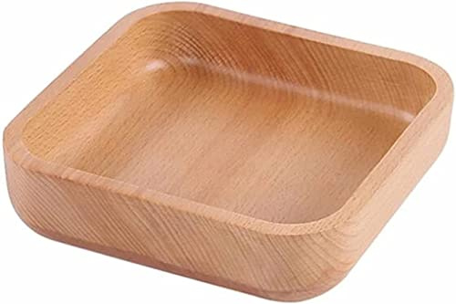 Träskål for frukt och sallad, serveringsfat for, hushållsartiklar, fyrkantig träskål for, trätallrik for snacks dessert