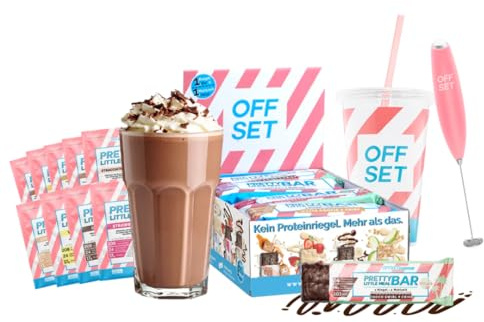 OFFSET Nutrition Abnehm Set NEW ME [2026] mit 9 Abnehmshake Sorten & 12 Abnehmriegel & Shaker & Mixer | Mahlzeitersatz | Diät Shake mit 24 Vitaminen & Mineralien