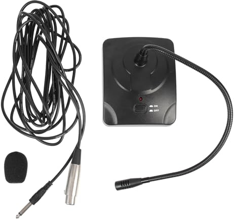 KONTONTY Microphone de Conférence Filaire Col de Cygne 5 M, Microphone Capacitif Haute Sensibilité pour Bureau, Micro de Table Multifonction pour PC et Réunions Professionnelles