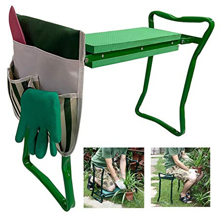 ZGHQHCDRH Sedile inginocchiatoio da Giardino 2 in 1 con Maniglie, Panca Pieghevole, Sgabello Borse, Sedia Multiuso