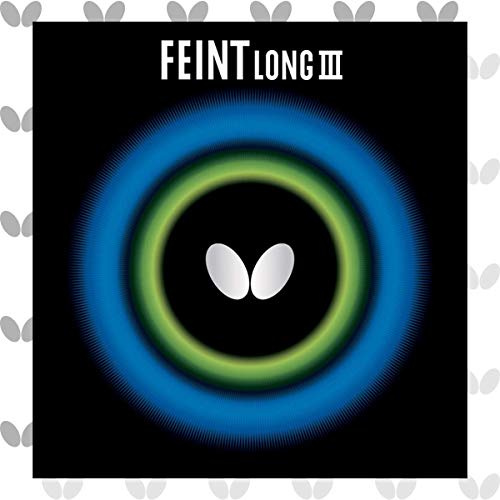 Butterfly Feint Long III Table Tennis Rubber Sheet, OX, 0.5 mm, 1.1 mm, or 1.3 mm Sponge, Red or Black, 1 Long Pips Table Tennis Rubber Sheet, Professional Table Tennis Rubbers