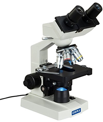 AmScope M82EZ OMAX Labor-LED-Binokularmikroskop für Biologische Verbindungen mit Mechanischem 3D-Tisch und Koaxialem Grob/Feinfokussierungsknopf, 40x-2500x