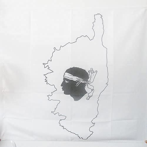 AZ FLAG Drapeau Corse avec île 90x90 cm Corse Polyester 100D Fourreau | Usage intérieur et extérieur Drapeau décoratif coutures doubles et bords renforcés avec fourreau pour mât