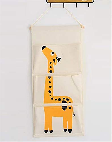 Hängender Organizer mit 3 Taschen Hängeorganizer Hängeaufbewahrung Aufbewahrungstasche für Kinderzimmer Schlafzimmer (Giraffe)