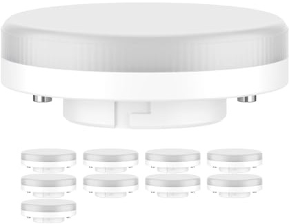 ledscom.de 10x GX53 LED Leuchtmittel, warmweiß (2700 K), 6,3 W, 541lm, 3-Stufen-Dimmer, matt