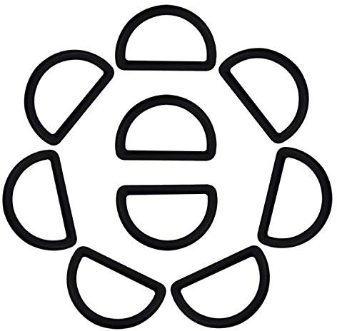 Trimming Shop 20pcs 30mm Plastic D Rings Semi-Circular D Ring Buckle Clips Fastening Adjustable Webbing Strap for Purse, Keychains, Repairing Bags, Pet Collars, DIY Projects, Arts and Crafts