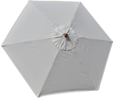 Field & Hawken 2.5m Natural Hexagonal-Round Canopy Parasol | Suggested for 4-6 Persons or Tables up to 1.5m | Wooden Frame | 2 Part Wooden Pole