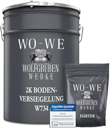WO-WE 2K Epoxidharz Bodenversiegelung Bodenbeschichtung Klar/Farblos - 3Kg