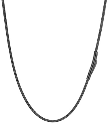 PROSTEEL Schlangenkette Edelstahl Halskette Ketten Silber/Gold/Schwarz | 2mm dünn rund Schlangen Kette 41-76cm Länge für Herren Damen Männer Jungen Chain Necklace Accessoire Schmuck für Anhänger