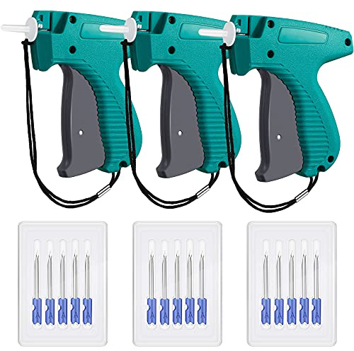 Honoson 3 Pieces Clothes Tagging Applicator Garment Tag Attacher Label Tagging Machine with 15 Pieces Steel Needles for Boutique Store Consignment Garage Yard Sale(Green)
