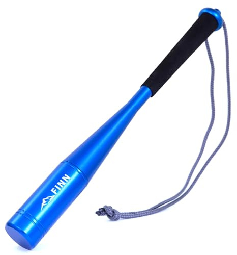 FINN Outdoors® Aluminium Fischtöter, Fischbetäuber, Werkzeug Angeln, Fisch Schlagstock, Schlagholz, Priest Angeln inkl. Paracord Handschlaufe(blau/grau)