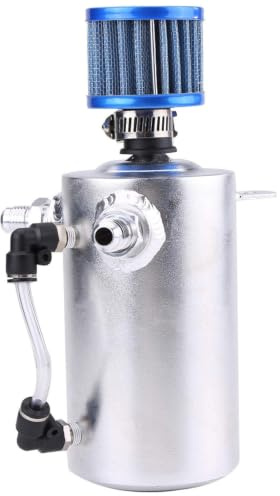 Réservoir de Récupération D'huile, 0,5 L Universel en Aluminium de Réservoir de Récupération D'huile de Moteur de Voiture Peut Filtre de Reniflard de Réservoir pour Filtre de(Argent SI-A0409) pour réc