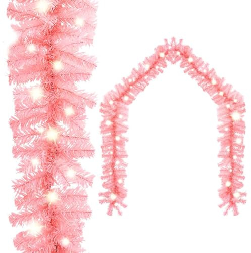 vidaXL Weihnachtsgirlande mit LED-Lichtern 20 m Rosa
